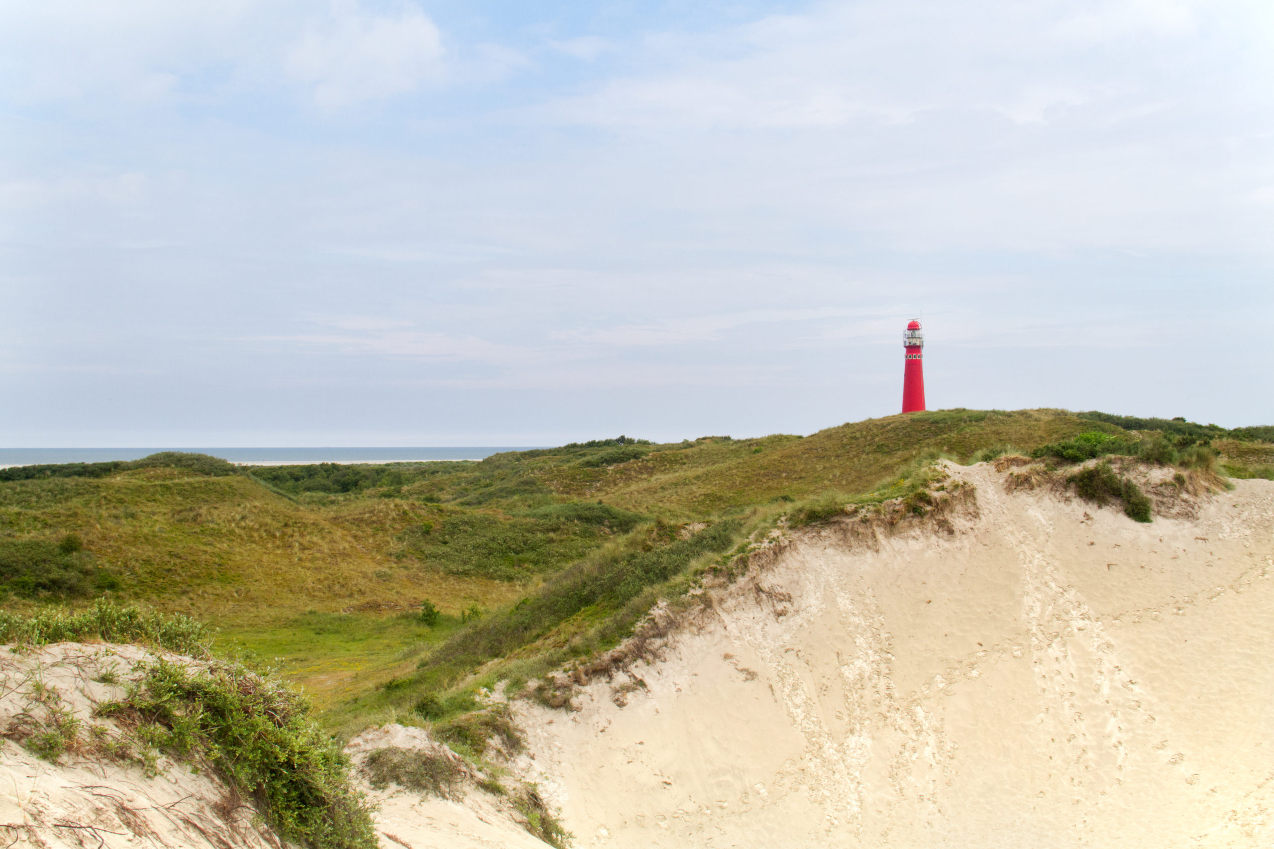 Red lighthouse in the dunes